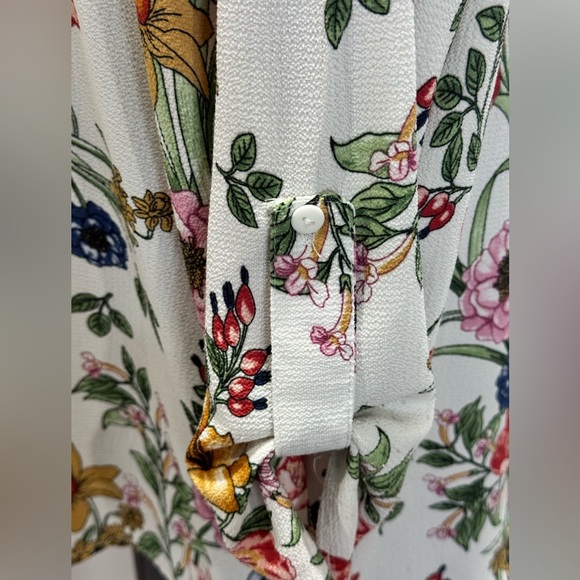 New Direction Floral Print 3/4 Sleeve Top Size L - Picture 4 of 6